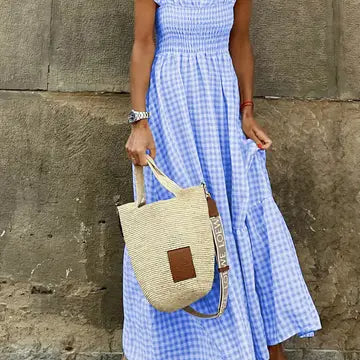 Gingham Smocked Maxi Dress