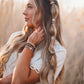 "Faith" Gold Cross Hair Tie Bracelet Set