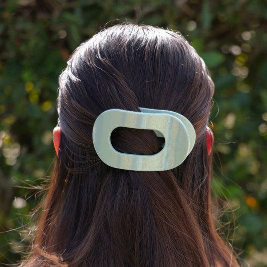 Round Flat Hair Clip-Dew Drop