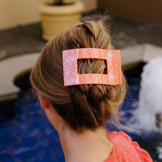 Rectangle Flat Hair Clip-Dreamsicle