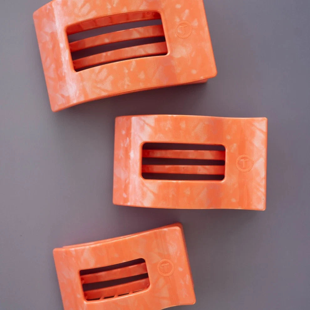 Rectangle Flat Hair Clip-Dreamsicle