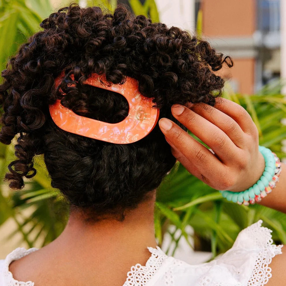 Round Flat Hair Clip-Dreamsicle