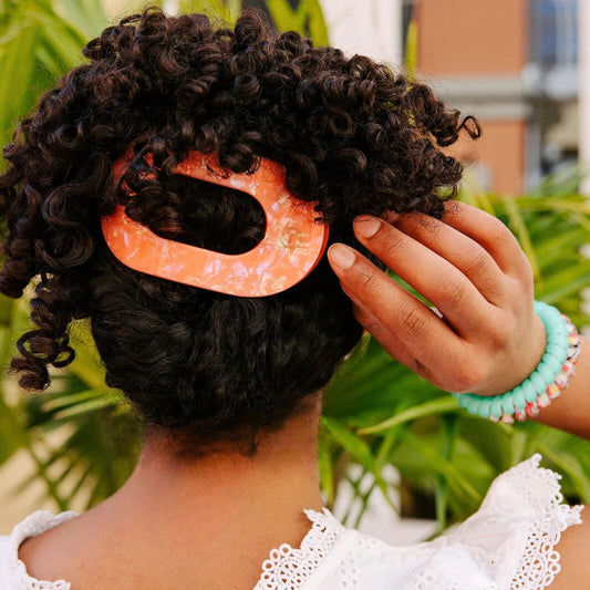 Round Flat Hair Clip-Dreamsicle