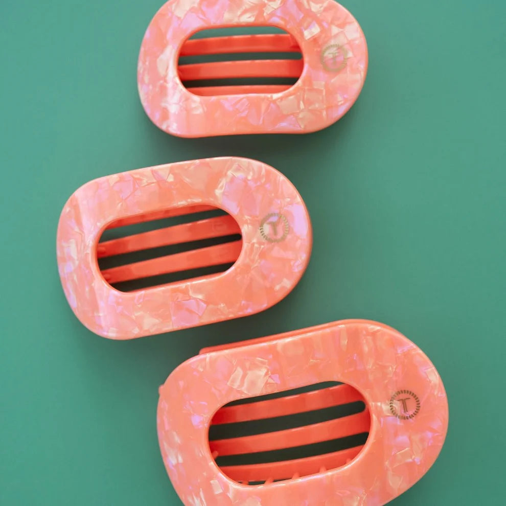 Round Flat Hair Clip-Dreamsicle