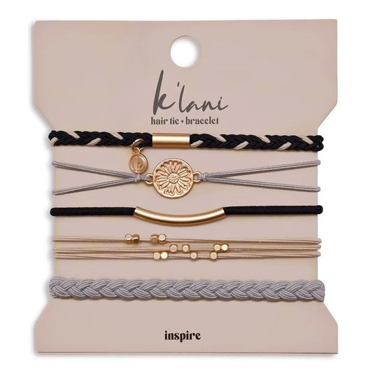 "Inspire" Flower Charm Hair Tie Bracelets