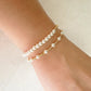 Pearls and Gold Stretch Bracelet Set of 2