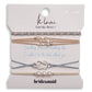 "Bridesmaid" Cream and Blue with Pearl Accent Hair Tie Bracelets