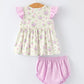 Floral “I ❤ Mama” Smocked Baby Girls Bloomer Set