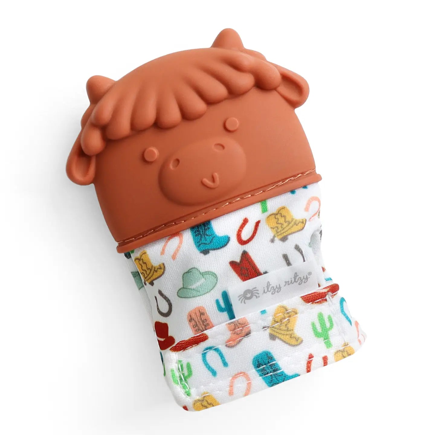 Itzy Mitt™ Silicone Teething Mitts-Highland Cow