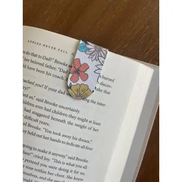 Blue Floral Magnetic Bookmark Pair