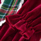 Girls Velvet Plaid Bow Dress