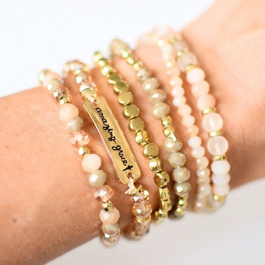 Amazing Grace Beaded Bracelet Stack Jewelry