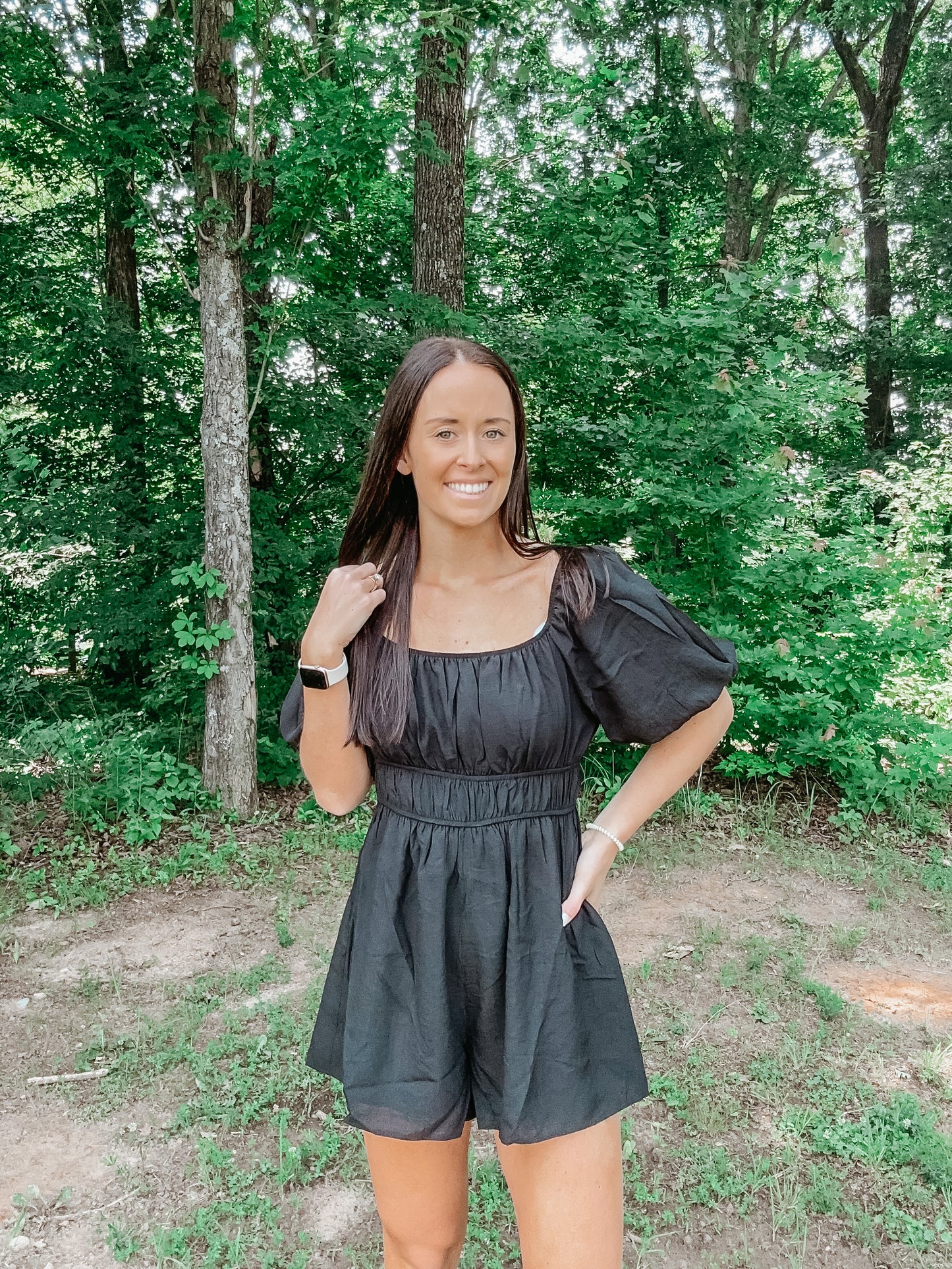 Moment of Romance Romper in Black**FINAL SALE**