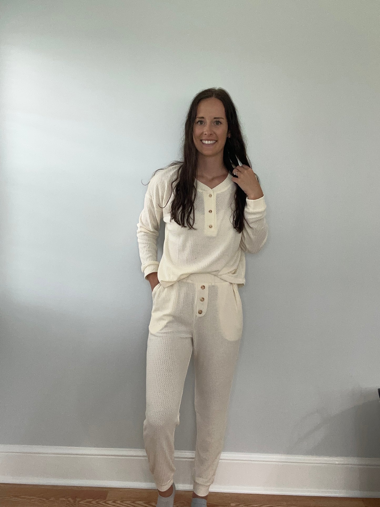Waffle Knit Lounge Set