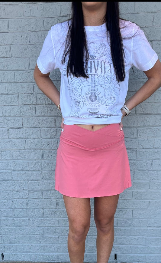 Active Skirt with Short Liner in Rose