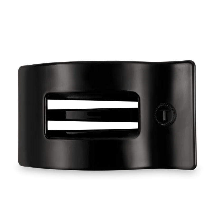 Flat Rectangle Hair Clip-Jet Black