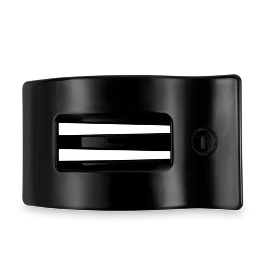Flat Rectangle Hair Clip-Jet Black