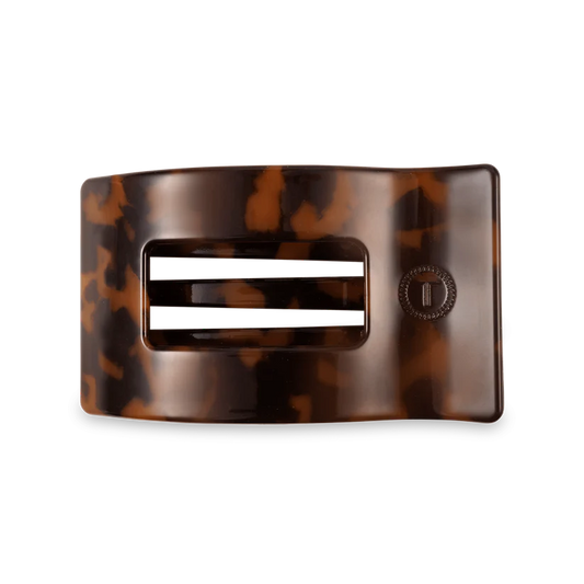 Flat Rectangle Hair Clip-Tortoise