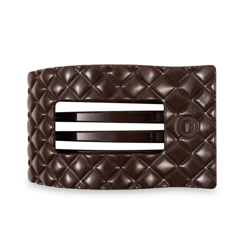Flat Rectangle Hair Clip-Truly Taupe Quilt