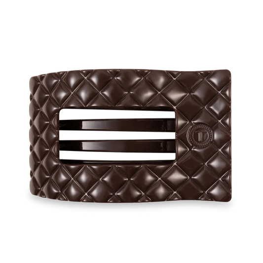 Flat Rectangle Hair Clip-Truly Taupe Quilt