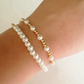 Pearls and Gold Stretch Bracelet Set of 2