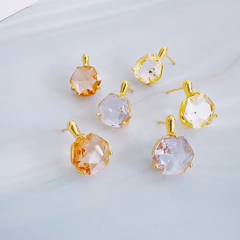 Prism Drop Earrings-Clear