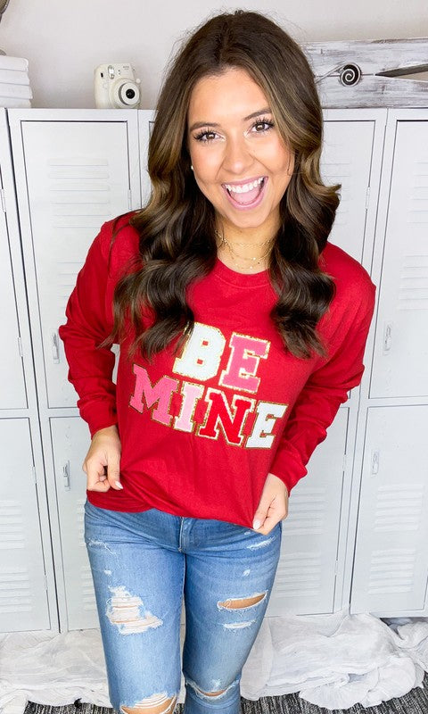 Be Mine Ideal Chenille Long Sleeve T-Shirt**FINAL SALE**