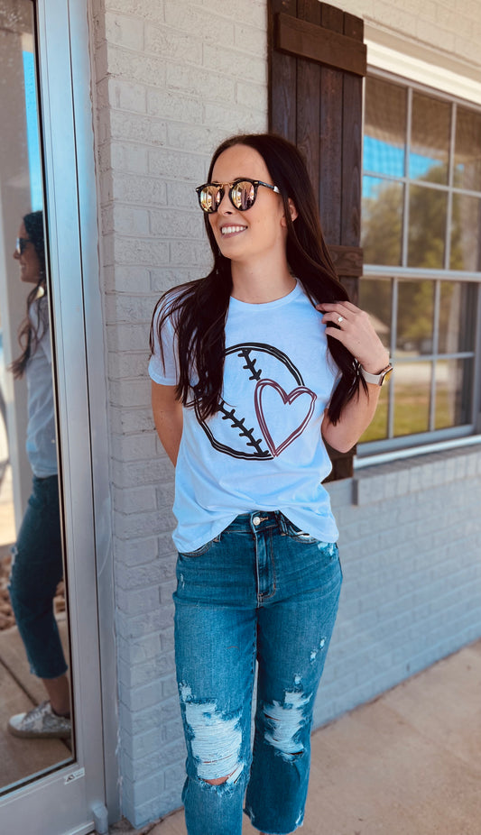 Baseball Heart Graphic Tee**FINAL SALE**